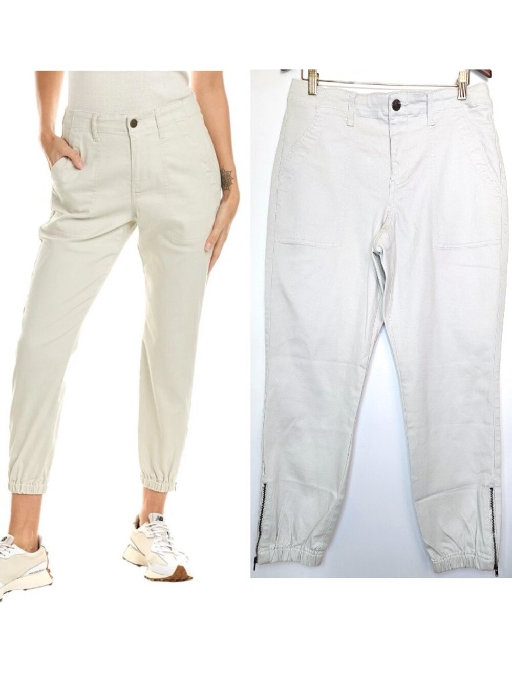 Cabi 6264 Compass Jogger High Rise Cargo Crop Pants Zip Ankle Utility Chic US10